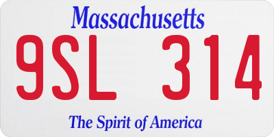 MA license plate 9SL314