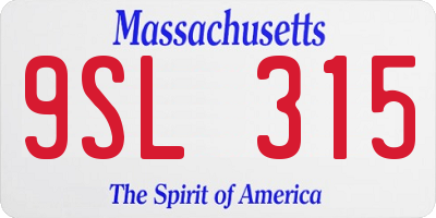 MA license plate 9SL315