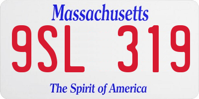 MA license plate 9SL319