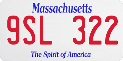 MA license plate 9SL322