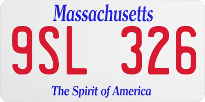 MA license plate 9SL326