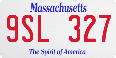 MA license plate 9SL327