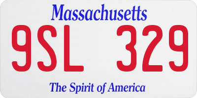 MA license plate 9SL329