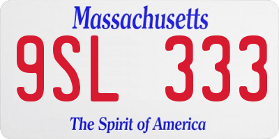MA license plate 9SL333