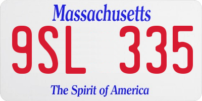 MA license plate 9SL335