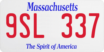 MA license plate 9SL337