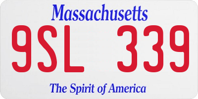 MA license plate 9SL339