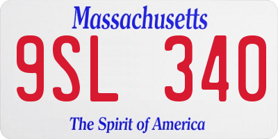 MA license plate 9SL340