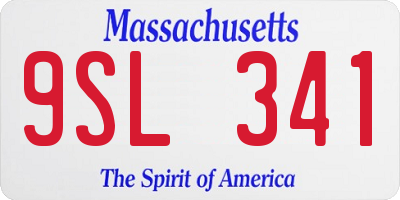 MA license plate 9SL341