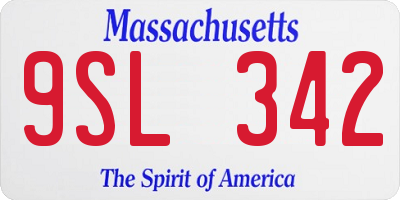 MA license plate 9SL342