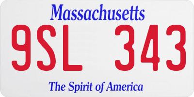 MA license plate 9SL343