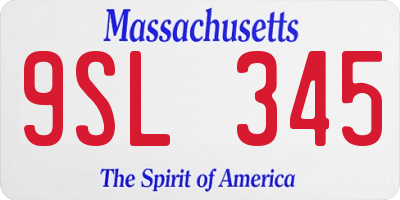 MA license plate 9SL345