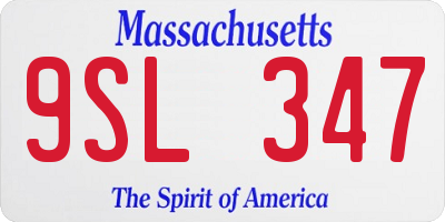 MA license plate 9SL347