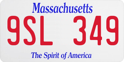 MA license plate 9SL349