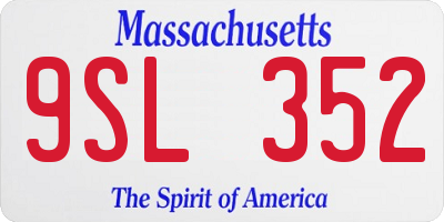 MA license plate 9SL352