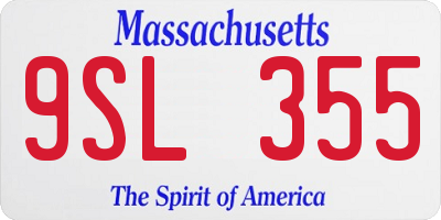 MA license plate 9SL355