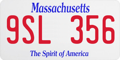MA license plate 9SL356