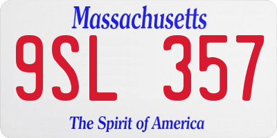 MA license plate 9SL357