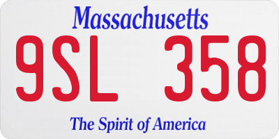 MA license plate 9SL358