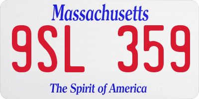 MA license plate 9SL359