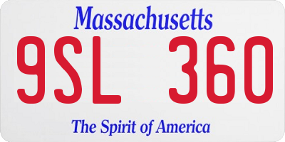 MA license plate 9SL360