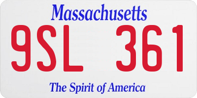 MA license plate 9SL361