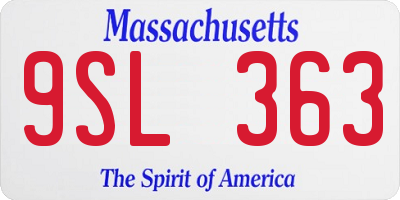 MA license plate 9SL363