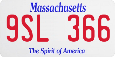 MA license plate 9SL366