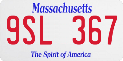 MA license plate 9SL367