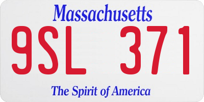 MA license plate 9SL371