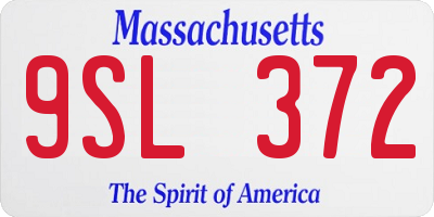 MA license plate 9SL372