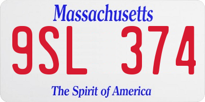 MA license plate 9SL374