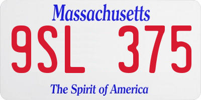 MA license plate 9SL375