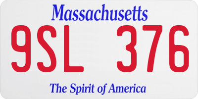 MA license plate 9SL376