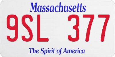 MA license plate 9SL377