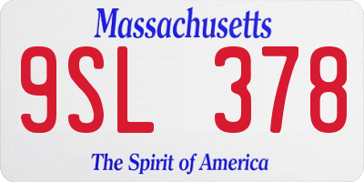 MA license plate 9SL378