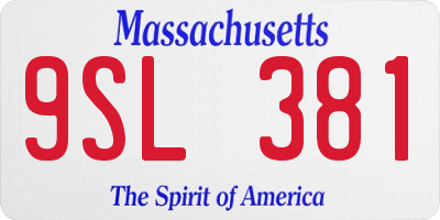 MA license plate 9SL381