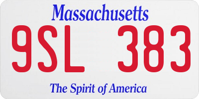 MA license plate 9SL383