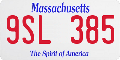 MA license plate 9SL385