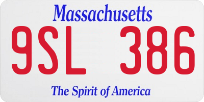 MA license plate 9SL386