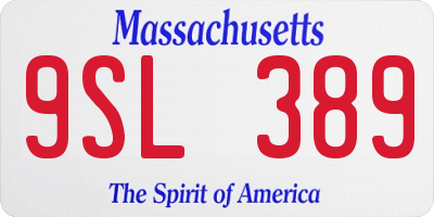 MA license plate 9SL389