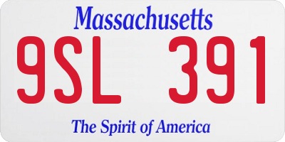 MA license plate 9SL391