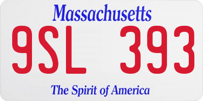 MA license plate 9SL393