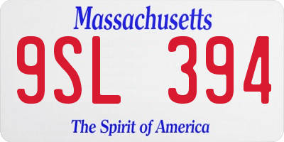 MA license plate 9SL394