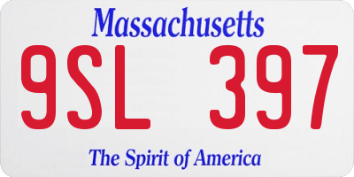 MA license plate 9SL397