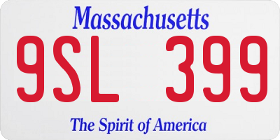MA license plate 9SL399