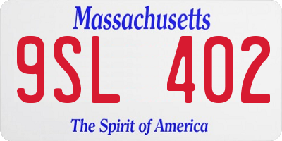 MA license plate 9SL402