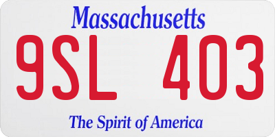 MA license plate 9SL403