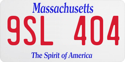 MA license plate 9SL404