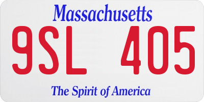 MA license plate 9SL405